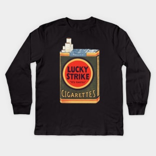 Vintage Lucky Strike Cigarette Packet Kids Long Sleeve T-Shirt